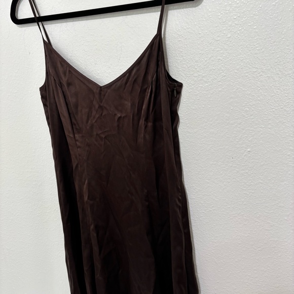 Vintage Escada Dark Brown Silk Midi Dress - Picture 3 of 9